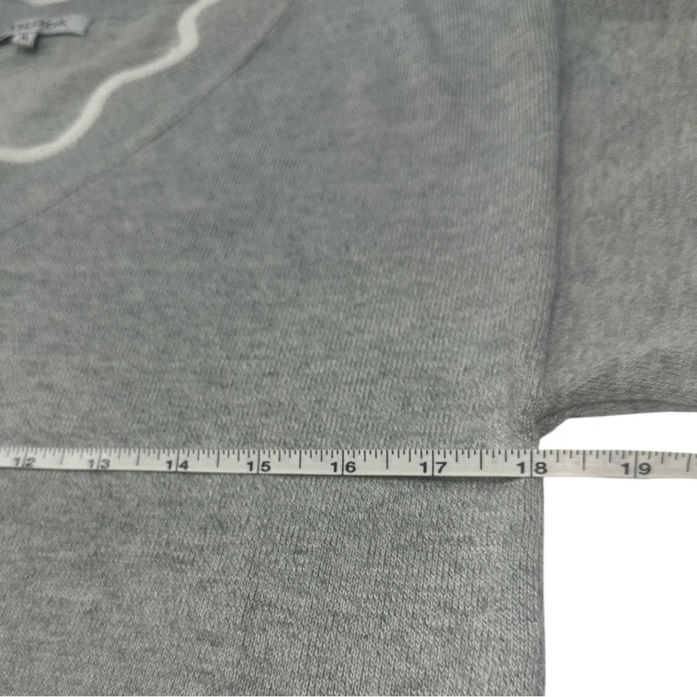Knitted Wool Gray White Scalloped Neckline Pullover Sweater Misslook Medium - Picture 10 of 14